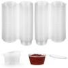 100 Dressing PP Sauce with Hinged Soy Sauce Mini Condiment Takeout Mini Disposable Cups with Translucent Commercial Use Cups, Injection-Molded