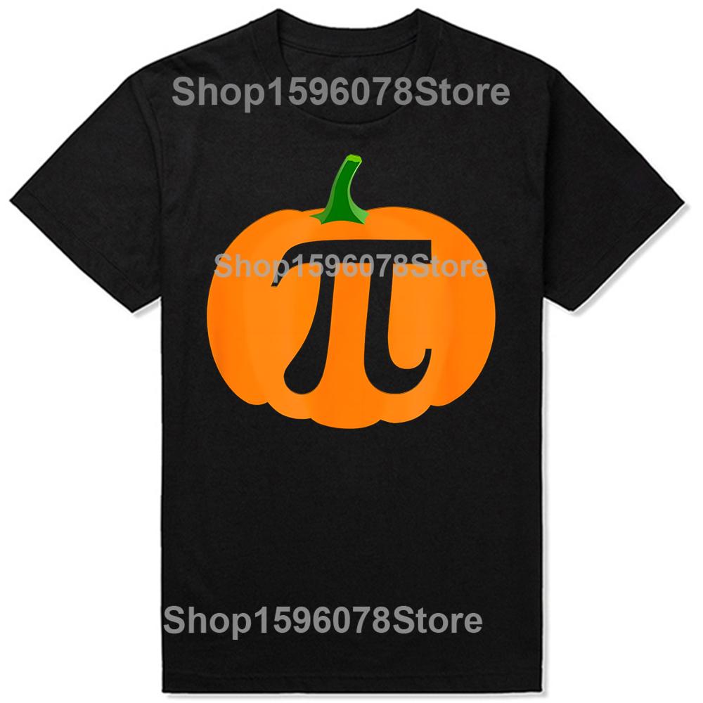 Pumpkin Pi Funny Halloween Thanksgiving Pie TShirt Summer Men Fashion T Shirts Cotton Short Sleeve Oversized Loose Tshirt Tops