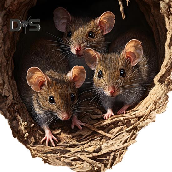 Mouse Hole Wall Sticker 3D Self-Adhesive Sticker Rustic Waterproof Mouse Decal for Children's Room Living Room Decor