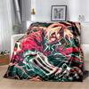 Fullmetal Alchemist Flannel Blanket, Edward Elric Red Coat Anime Print Soft Throw Blanket, Sofa Bedroom Home Decor Gift