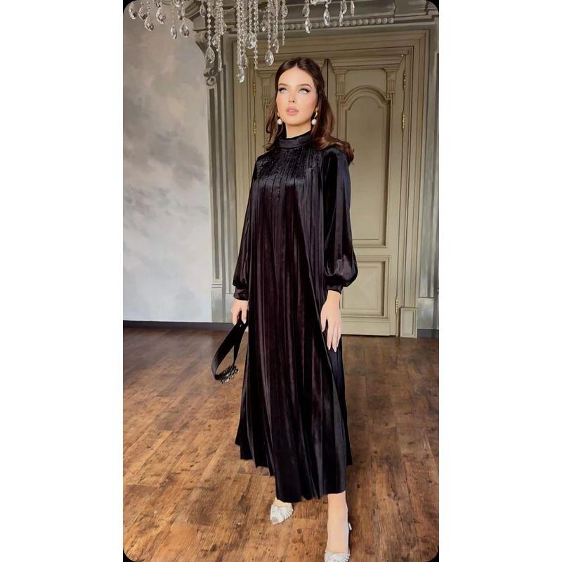 

Мода Мода Плиссированное Свободное Темпераментное с Поясом Платье Плиссированное Свободного Кроя Платье Black [send belt]] 2XL