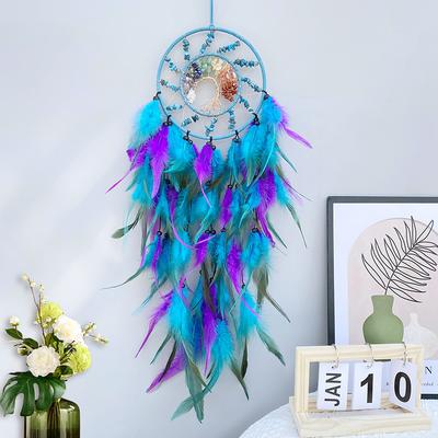 Traumfänger Lebensbaum Kristall Handgewebt Federn Windspiele Wandbehänge Für Schlafzimmer Kreative Festivalgeschenke Heimdeko