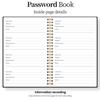 A5 Passwortbuch mit Spiralbindung Gummiband Aufkleber Website Benutzername Passwort Logbuch