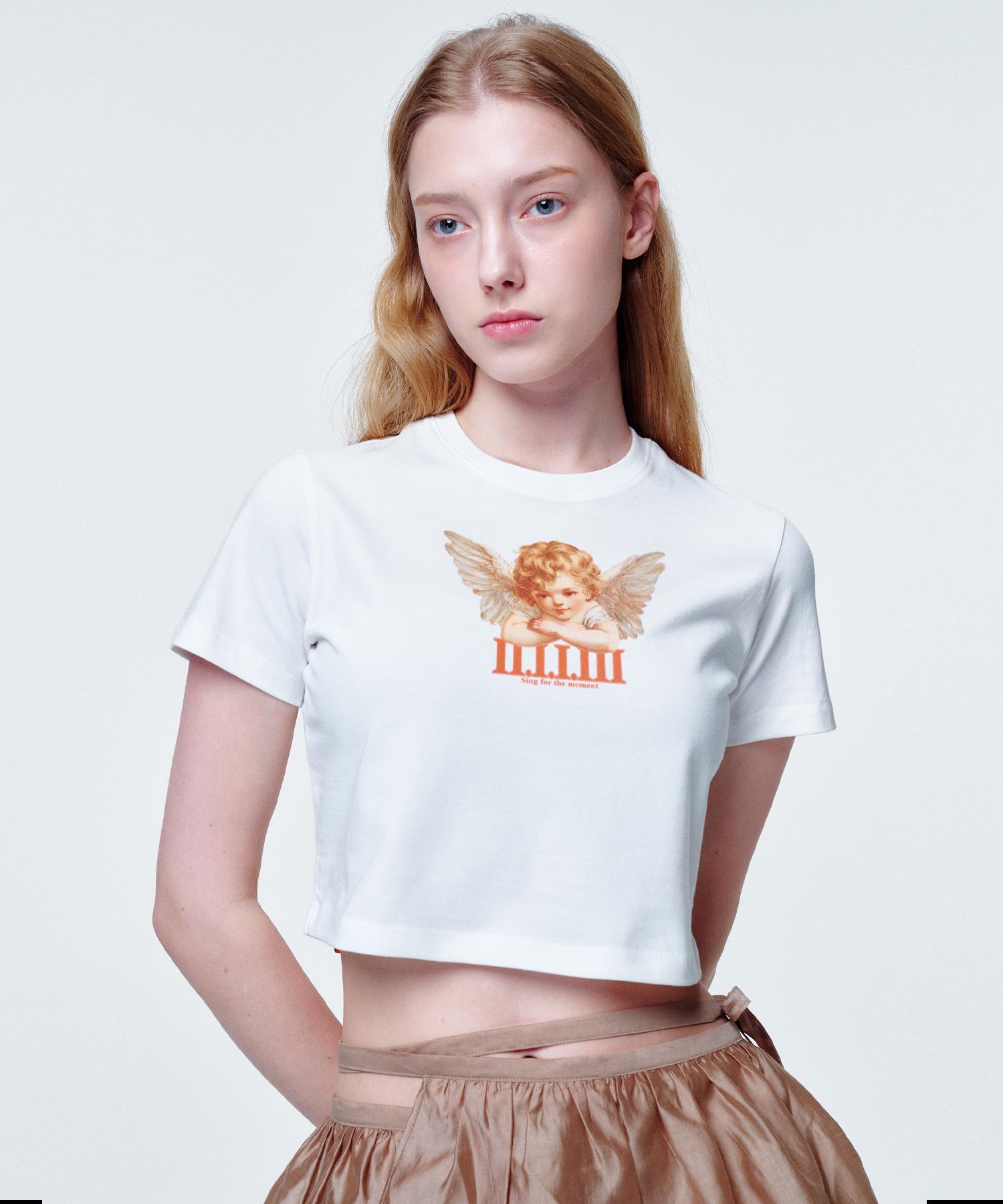2113 Studio Crop T-Shirt Angel Face White