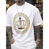 European Size Men'S T-Shirt, Casual Round Neck Tee, Suitable for All Seasons