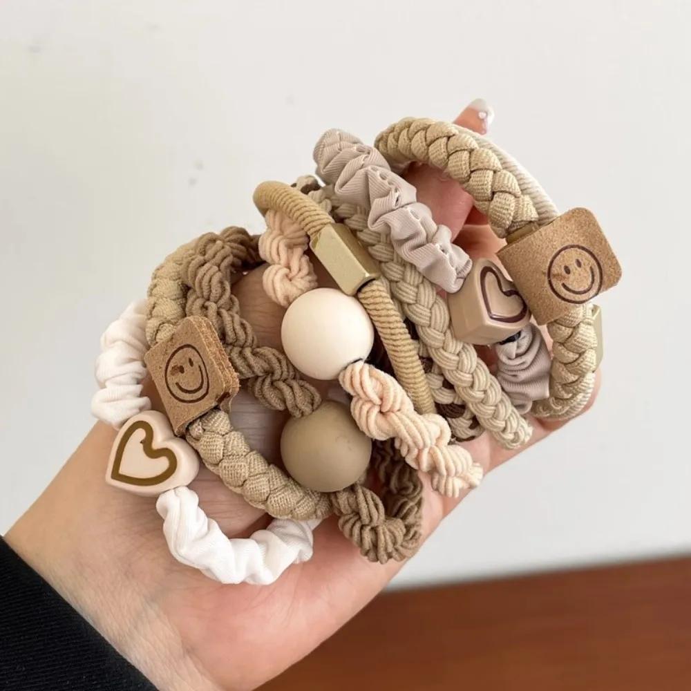 10PCS Headband Leather Band Female High Ponytail Holster Hair Accessories Simple High Elasticity Durable Rubber Band Hair Circle