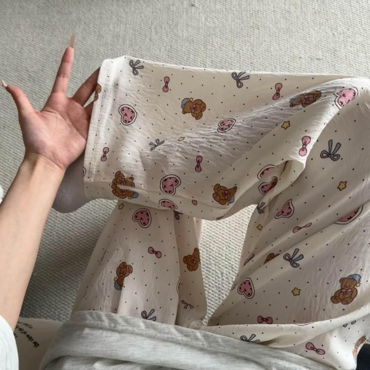 2026 New Style Lounge Pants for Women Loose Fit Wide Leg Casual Pajama Pants for Outdoor, Campus, Home