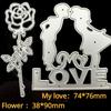 2pc Mixed  Love Letter and Flower Background Frame Metal Cutting Dies Stencils for DIY Scrapbooking Decorative Embossing Handcraft Template