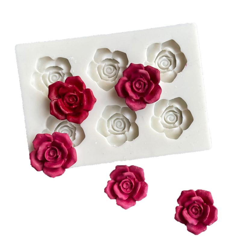 Mini Rose Camellia Daisy Flower Silicone Sugarcraft Mold Diy Clay Model Cake Decorating Tools Baking Accessories