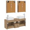 5 Piece Bathroom Furniture Set Artisan Oak Engineered Wood & Glass