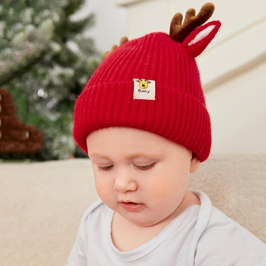 high quality[Christmas Reindeer Hat] Christmas Reindeer Antler Knit Hat for Youngsters - Cozy, Stretchy, Hand-Washable, Perfect for Fall/Winter