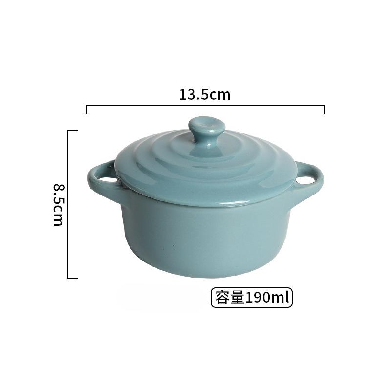 Water Separated Stewing Cup Light Luxury Ceramic Double Ear Stewing Pot with Lid Household Special Bowl