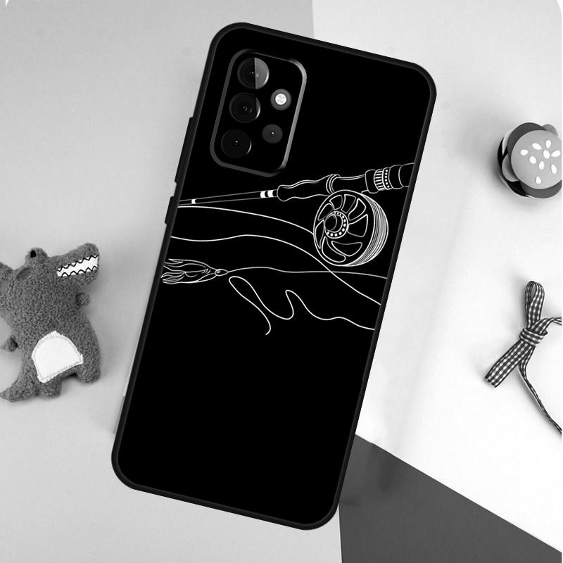 Carp Fish Fishing Rod For Samsung Galaxy A55 A35 A15 A54 A34 A14 A53 A33 A13 A05 A06 A16 A22 A32 A52 Phone Case