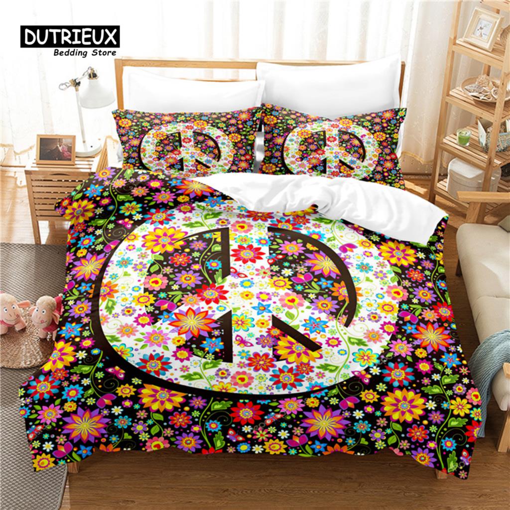 

Circular Pattern Bedding Set, 3Pcs Duvet Cover Set, Soft Comfortable Breathable Duvet Cover, For Bedroom Guest Room Decor EU single(135x200cm)
