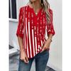 Women's Summer T-shirt Double Patchwork Color Clash Positioning Flower Shirt Short Sleeve Top