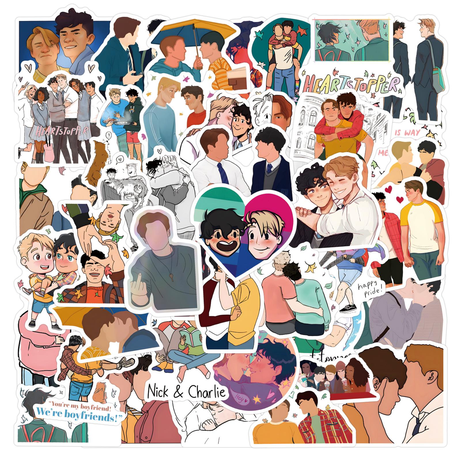 Car Beautiful Stickers Unisex Kids 55 Heartstoppe Graffiti Stickers Decorative Scooter Laptop Diy Cartoon Stickers