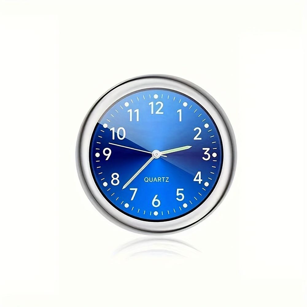 

1 шт. Мини-синие автомобильные часы, светящиеся, автомобильные, внутренние, наклеивающиеся, цифровые, часы, автомобильный орнамент, 40 мм синий