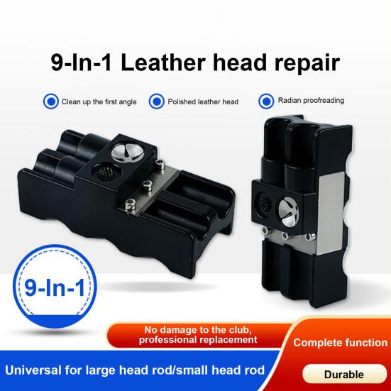 Pool Cue Tip Repair Tool 9-in-1 Billiard Cue Tip Grinder Pool Cue Shaper Burnisher Portable Billiards Cue Accessories