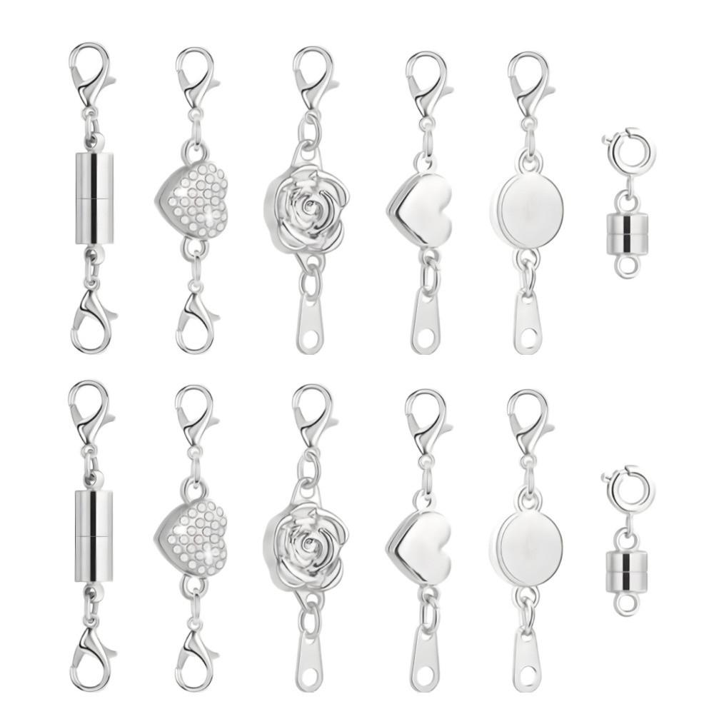 12Pcs Double Head Lobster Magnetic Bracelet Extender Gold/Silver Lobster Clasps  Bracelet