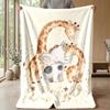 Giraffe, Lion, Elephant on Cloud with Stars Theme blanket Lightweight Warm Flannel Blanket Decorative Throw Blanket for Home Decoration