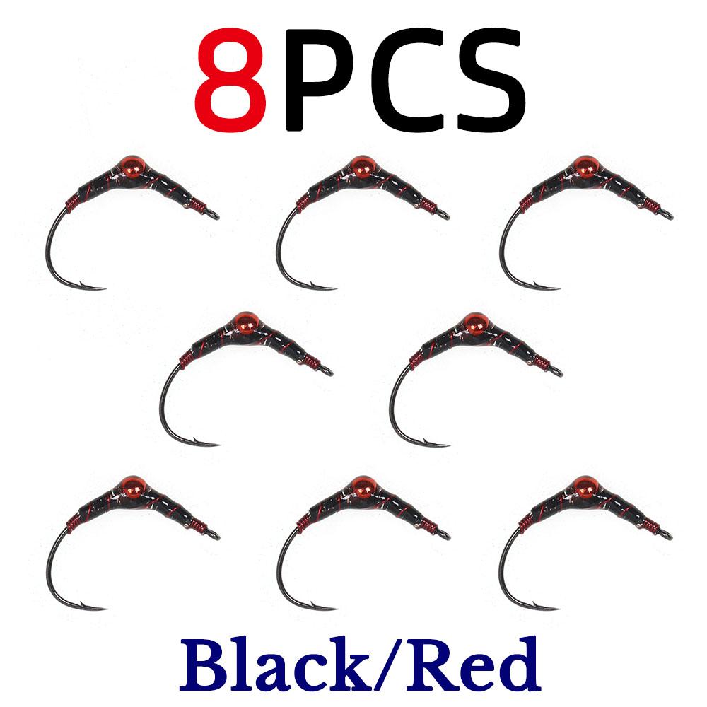 #9 Brass Bead Epoxy Chironomid Buzzer Nymph Fly, Midge Pupa Fast Sinking Fly Fishing Flies for Trout Grayling Bass