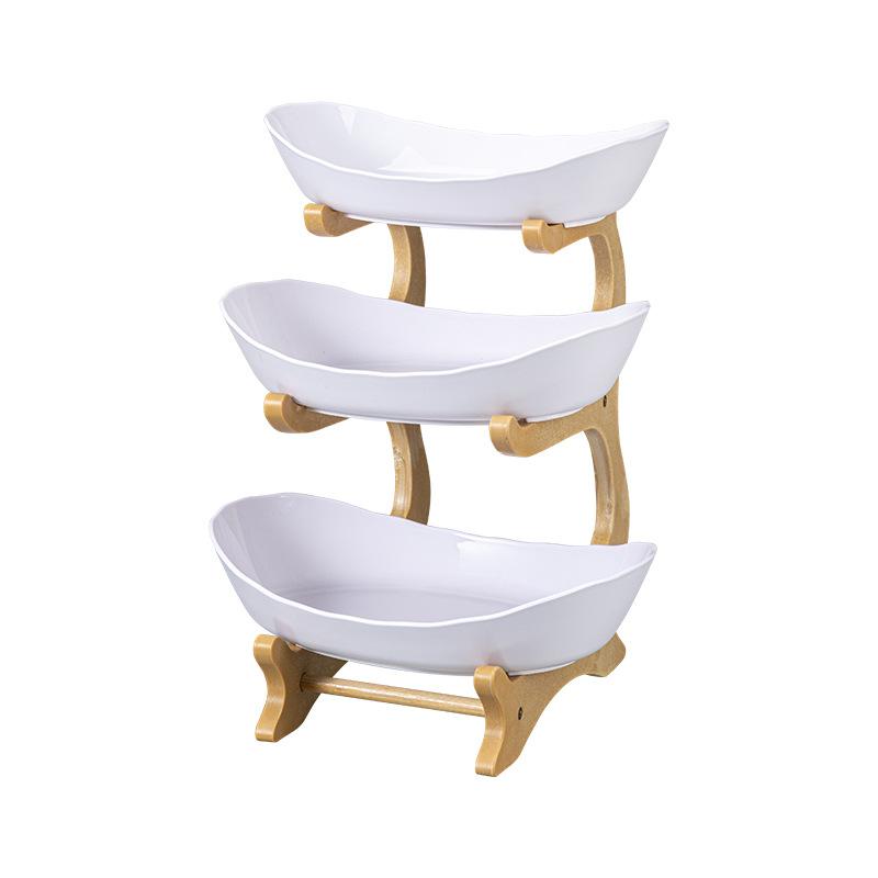 

Multilevel Fruit Bowl Set Minimalist Serving Tray 2 Tier 3 Tier Plastic Snack Dish for Living Room