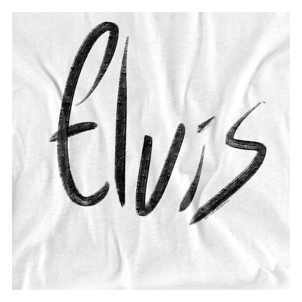 Elvis Presley Unisex Adult Sketchy Name T-Shirt