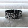 Antique Style Retro Chinese Grass Pattern Ring Women's Braided Ring Trendy Men's Open Ring