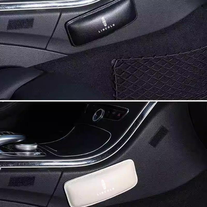 Car Leather Knee Pad Comfortable Memory Foam Auto Interior Accessories For Lincoln MKZ MKX Aviator Navigator Continental MKC MKT zj5