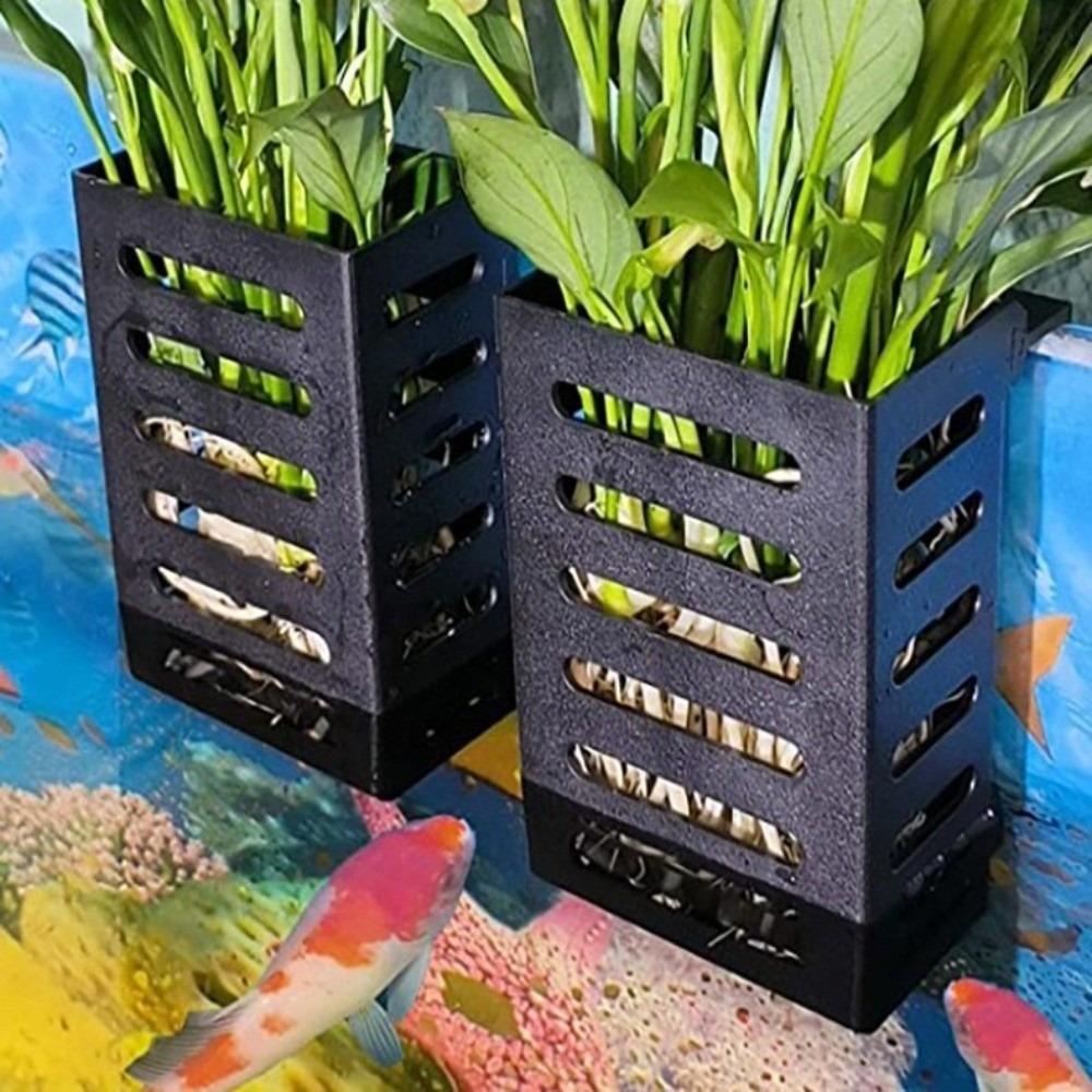 2pcs 5.04x2.09x3.15in Plant Basket Rack Stainless Steel Aquarium Planter Pot Emersed Plants