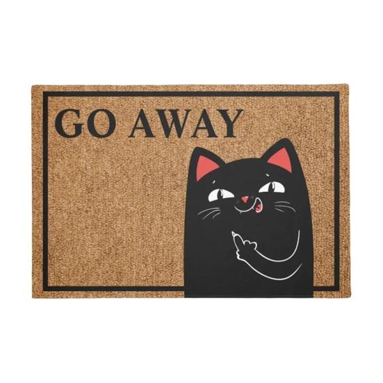 

Напольный ковер с мультяшным котом, средний палец, презрение, уходи, коврик для ванной комнаты, водопоглощающий коврик для дома, Decoearion, коврик для входа в спальню 40x60cm A