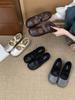 Retro runder Kopf Nische Kreuzband Ballett flacher Mund Einzelne Schuhe Damen 2025 Herbst neu Französische Mary Jane Schuhe