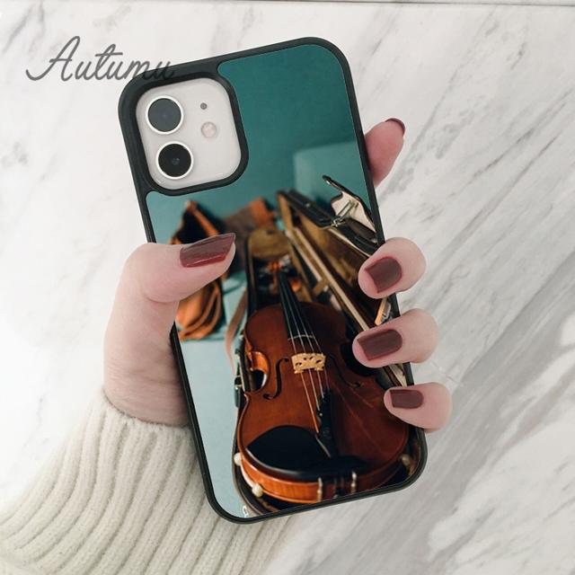 Musical Violin Guitar Phone Case for iPhone 11 12 13 14 Pro Max Mini X XR XS SE 2020 6 7 8 Plus Samsung Galaxy S21 S22 Shell