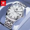 OLEVS 3663 Original Quartz Wristwatch for Man Waterproof Dual Calendar Auto Date Roman Dial Classic Business Men's Dress Watches