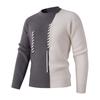 Men S Spliced Thick Knitted Pullover Casual Winter Sweater