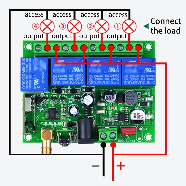 3000m DC 12V 24V Controller RF Wireless Remote Control  System 315/433MHz