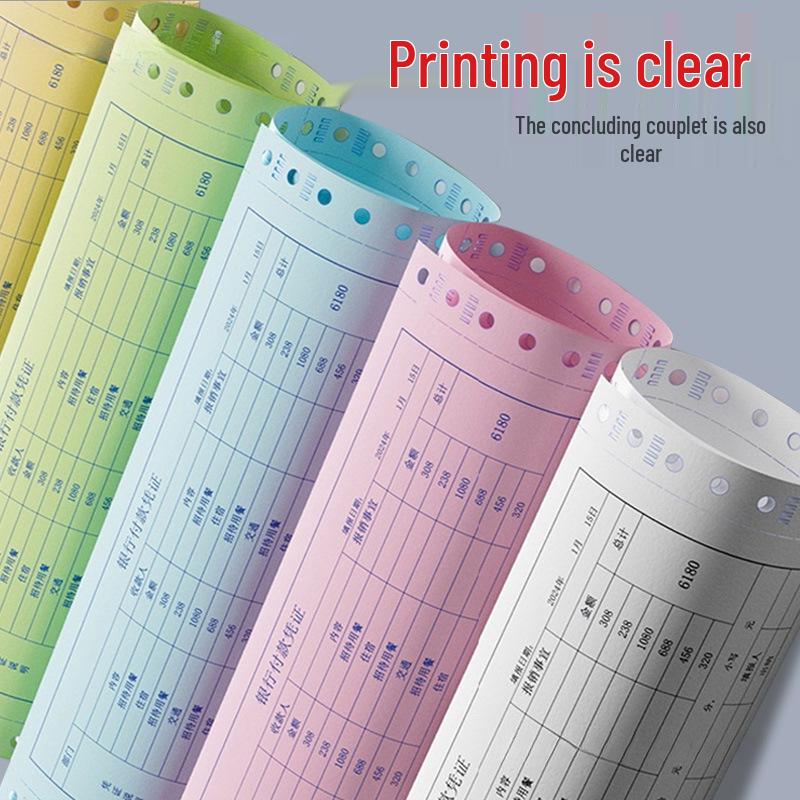 Pinfeed Computer Print Paper: Available in 1 to 5 parts, 241 vouchers, with options for two or three equal parts.