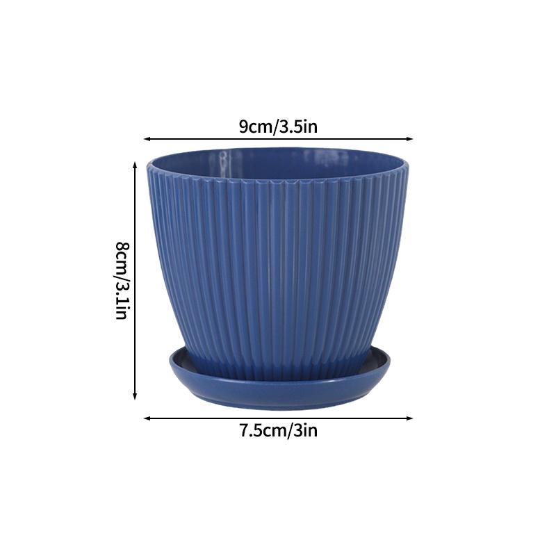 Plastic Flowerpot Indoor Outdoor Planter Flower Pots for Plants with Tray Home Decoration Potted Plant Holder Gardening Supplies