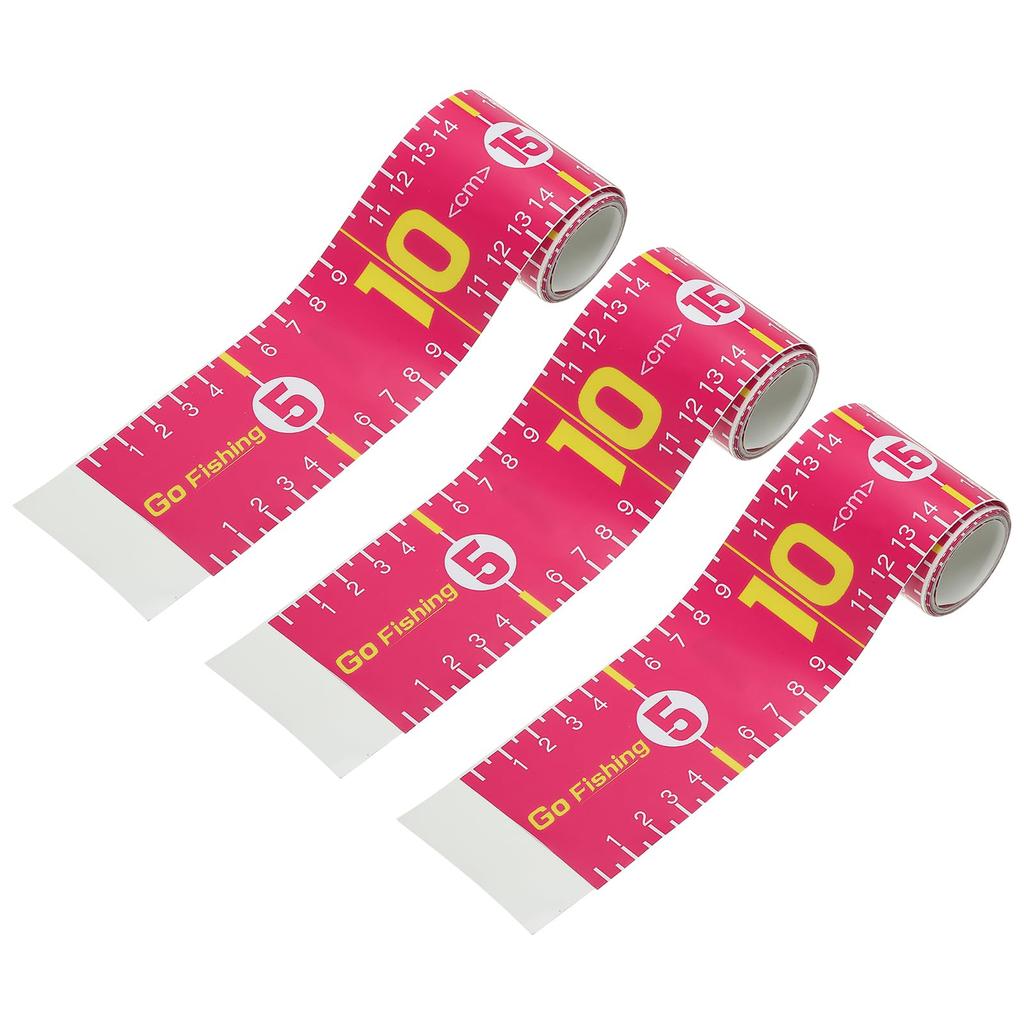 PATIKIL Adhesive Fish Waterproof Fish Measuring Tape Sticker Tape for Fishing and Rose Red 3-Pack 51" Ruler, Boats, Kayaks, Workbenches,