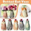 Polka Dot Cat Vase Resin Cat Flower Bud Vase Cat Vase For Home Bookshelf Shelf Decor Table Decoration Tiny Animal Vases For Cat