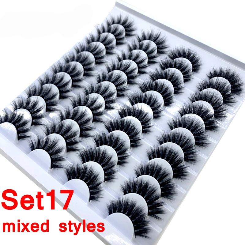 8/20 párov 15-20 mm prírodné 3D umelé mihalnice Makeup Kit Mink Lashes Predlžovanie norkových mihalníc