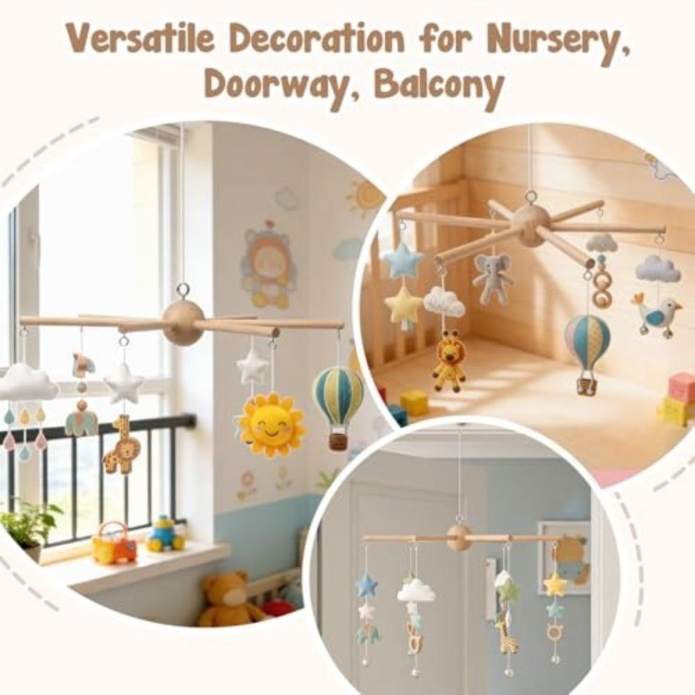 Smooth Wooden Mobile Frame Vintage Style DIY Wind Chime Kit Wind Chime Frame  Balcony Decoration