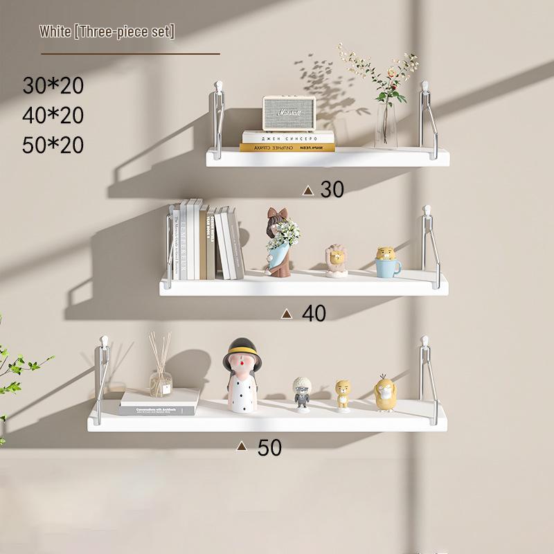 Punch-Free Wall-Mounted Iron Art Storage Rack for TV, Living Room, or Bedroom Décor.