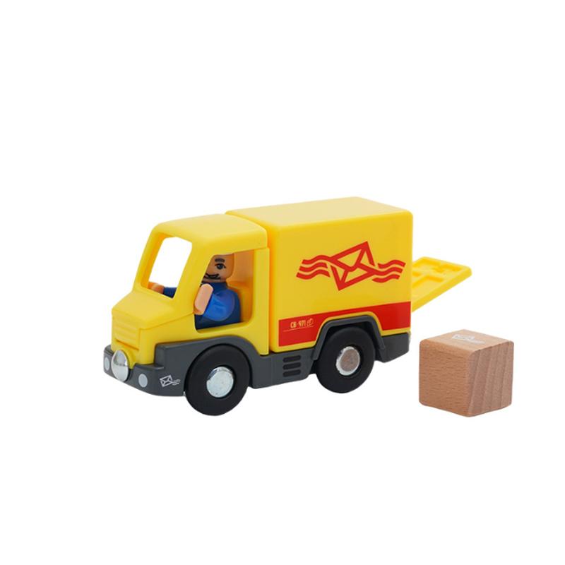 Plastic Inertial Police Car Engineering Vehicle Trailer Compatible with Wooden Thomas Train Track Toy