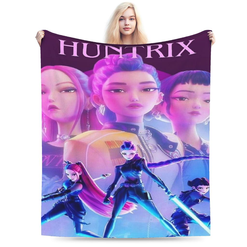 BABY Saja Boys Kpop Demon Hunters Game Plush Blankets Boy Girl Flannel Bedding Throws For Living Room Warm Soft Custom Bedspread