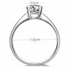 S White Gold-Color Ring Ladies Exquisite Simple Model Four Claws With Solder Glass Diamond Live Mouth Copper Alloy Jewelry