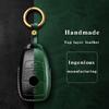 For Mercedes Benz A B R G Class GLK GLA E200 E200L W176 3 Buttons Remote Key Top Layer Leather Car Key Cover Case