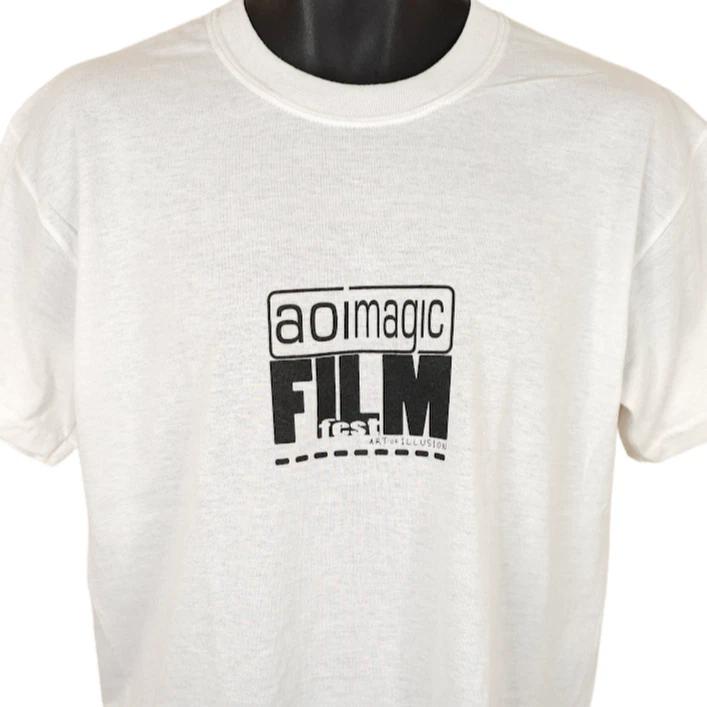 

Vintage Art Of Illusion T Shirt Mens Size Medium White Y2K AOI Film Fest 4XL