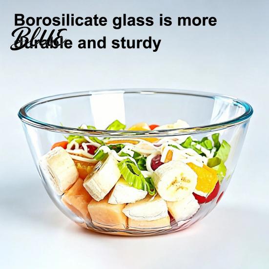 Salad Bowl with Lid Glass Lid Heat Resistant 4500ml Capacity Container