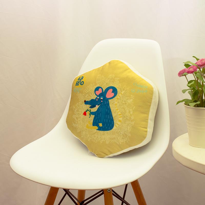 Hexagonal Pillow Twelve Zodiac Core Pillow Cartoon Crystal Super Soft Fabric Pillow Home Bedside Backrest